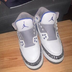 Jordan White Gray Blue Retro Basketball Sneakers